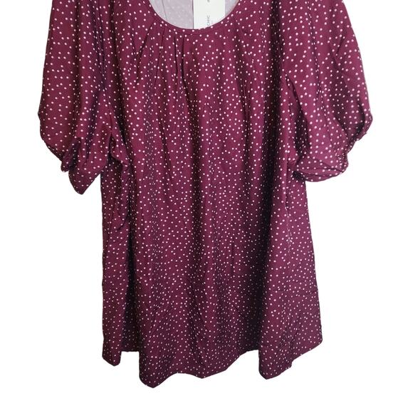 BloomChic Puff Sleeve Pleat Crew Neck Top, NWT, 4X - Picture 3 of 6